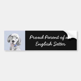 Autocollant De Voiture Anglais Setter Blue Belton Peinture Chien Art