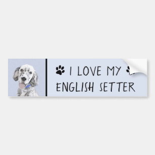 Autocollant De Voiture Anglais Setter Blue Belton Peinture Chien Art