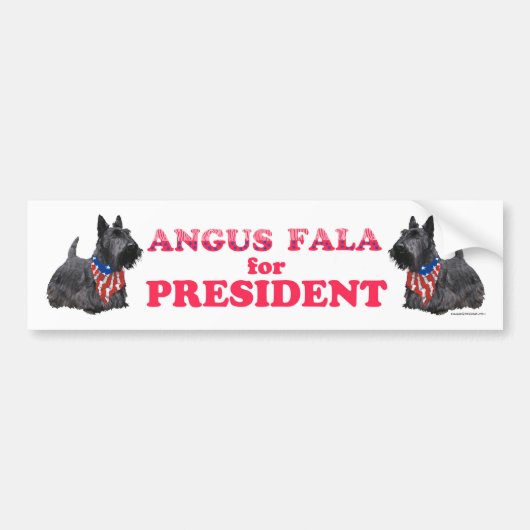 Autocollant De Voiture Angus Fala, PRÉSIDENT (Devant)