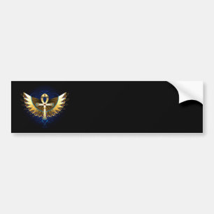 Autocollant De Voiture Ankh or avec ailes