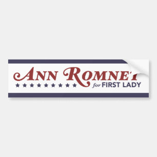 Autocollant De Voiture Ann Romney pour première Madame Red, blanc,