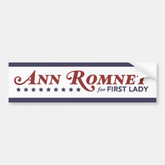 Autocollant De Voiture Ann Romney pour première Madame Red, blanc,