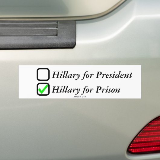 Autocollant De Voiture Anti adhésif pour pare-chocs de Hillary Clinton (En voiture)