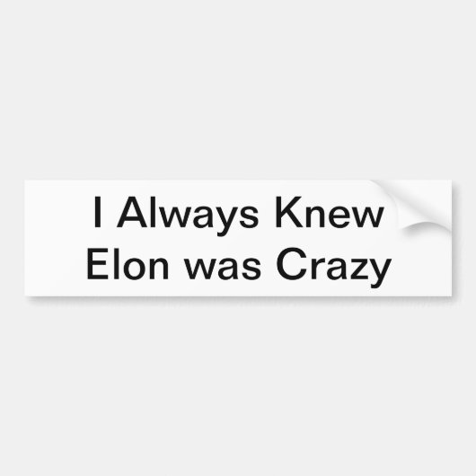 Autocollant De Voiture Anti-Elon Bumper Sticker (Devant)