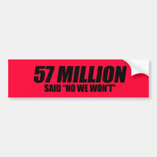 Autocollant De Voiture Anti-Obama - 57 millions ont indiqué non