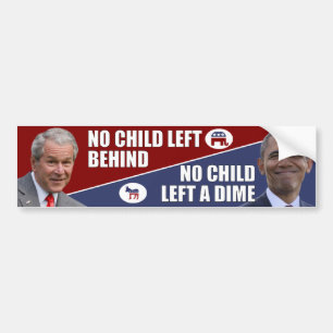 Autocollant De Voiture Anti Obama - aucun enfant n'a laissé un dixième