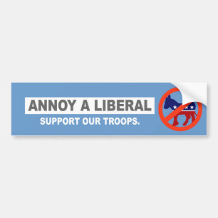 AUTOCOLLANT DE VOITURE ANTI-OBAMA- ENNUYEZ UN LIBÉRAL. SOUTENEZ NOS