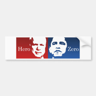 Autocollant De Voiture Anti-Obama - héros contre zéro