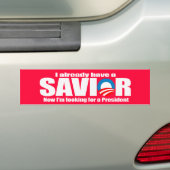 Autocollant De Voiture Anti-Obama - I aleady ont un sauveur (En voiture)