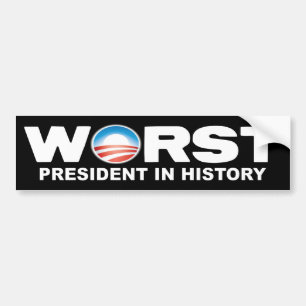 Autocollant De Voiture Anti Obama - le plus mauvais président dans