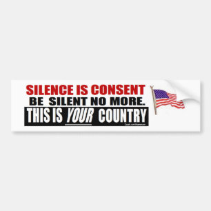 Autocollant De Voiture anti obama : Le silence est consentement