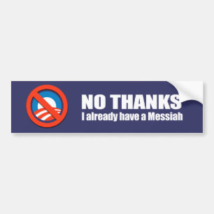 Autocollant De Voiture Anti-Obama - non merci, j'ai déjà un messie