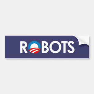 Autocollant De Voiture Anti-Obama - robots blancs
