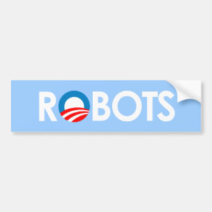 Autocollant De Voiture Anti-Obama - robots blancs