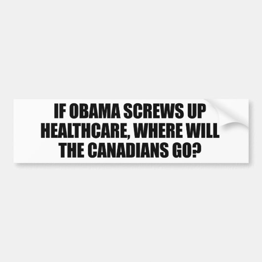 Autocollant De Voiture Anti-Obama - si Obama visse des soins de santé (Devant)