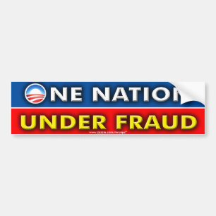 Autocollant De Voiture Anti Obama "une nation sous la fraude"