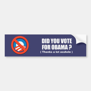 Autocollant De Voiture Anti-Obama - vous avez voté pour obama - mercis