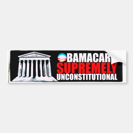 Autocollant De Voiture Anti ObamaCare - suprêmement inconstitutionnel (Devant)
