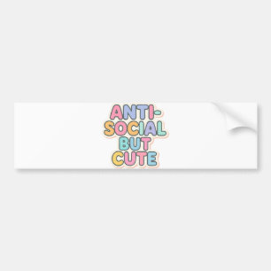 Autocollant De Voiture Anti-social mais mignon – esthétique d'introverti 