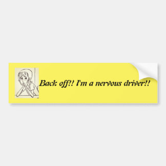 Autocollant De Voiture Anxiety Stress Woman dessin animé jaune