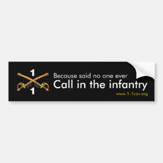 Autocollant De Voiture Appelez L'Autocollant Bumper D'Infanterie