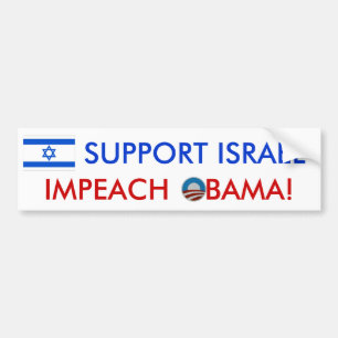 Autocollant De Voiture Appui Israël ! Attaquez Obama ! adhésif pour