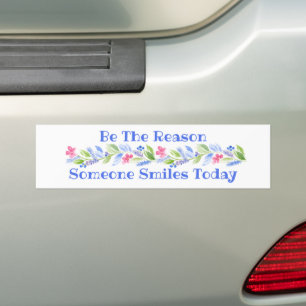 Autocollant De Voiture Aquarelle Pastel Floral SOIS LA RAISON SOURIRE