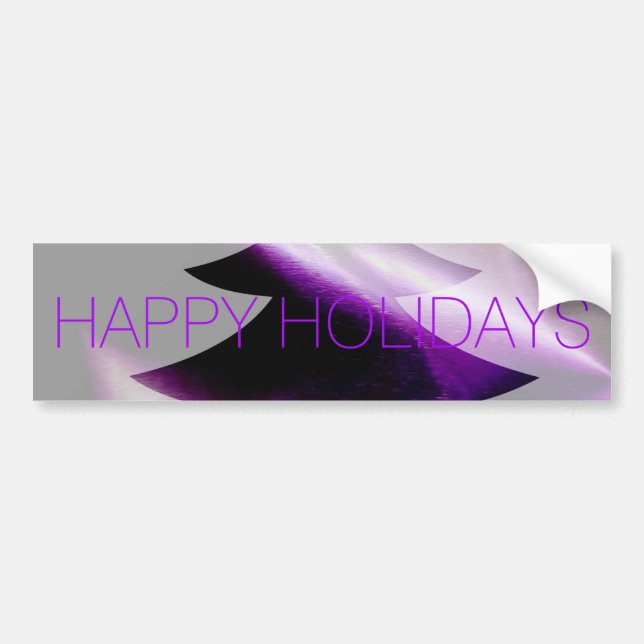Autocollant De Voiture Arbre de Noël blanc d'argent violet élégant (Devant)