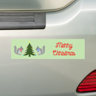 Autocollant De Voiture Arbre de Noël décorant écureuils sur mesure