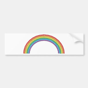 Autocollant De Voiture Arc-en-ciel de coeur