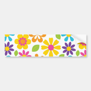 Autocollant De Voiture Arc-en-ciel Flower Power Hippie Retro Ados cadeaux