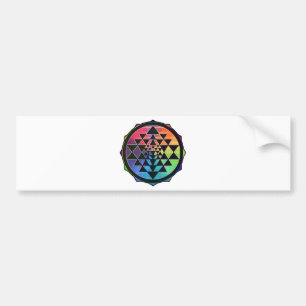 Autocollant De Voiture Arc-en-ciel Sri Yantra pour la prospérité et