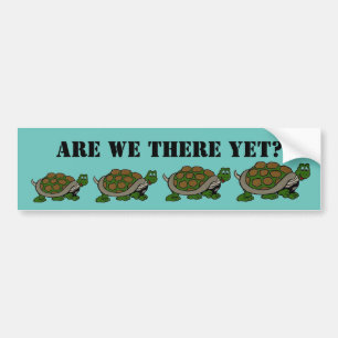 Autocollant De Voiture Are We There Yet Turtle slow travel road trip