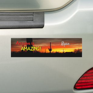 Autocollant De Voiture "Arizona is Amazing !" Cactus Sunset Sonoran