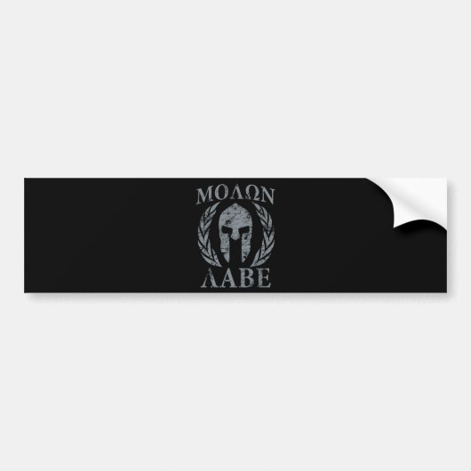 Autocollant De Voiture Armure spartiate Molon Labe Grunge (Devant)