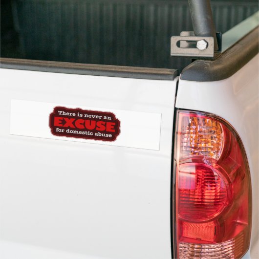 Autocollant De Voiture Arrêtez l'abus domestique - il n'y a aucune excuse (Sur camion)