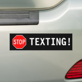 AUTOCOLLANT DE VOITURE ARRÊTEZ LE SERVICE DE MINI-MESSAGES ! (En voiture)