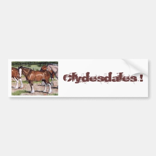 Autocollant De Voiture Art de cheval de règle de Clydesdales (Devant)