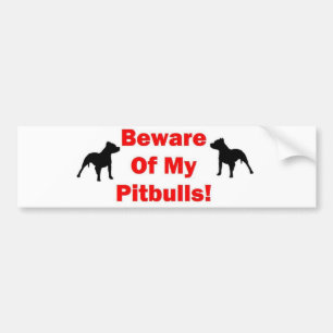 Autocollant De Voiture Attention à Pitbull
