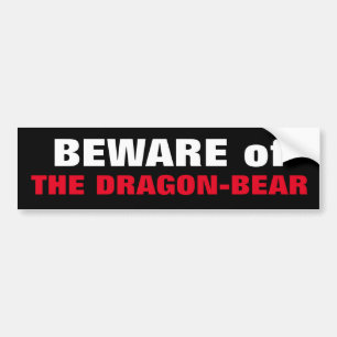 Autocollant De Voiture ATTENTION au DRAGON-BEAR Chine & Russie conforter