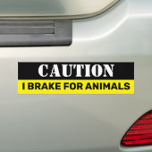 Autocollant De Voiture Attention Je freine pour les animaux Vegan (En voiture)