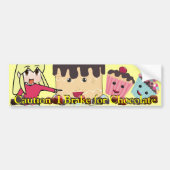 Autocollant De Voiture Attention Je freins pour Chocolate Chibi - Customi (Devant)
