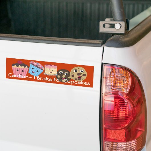 Autocollant De Voiture Attention Je freins pour Cupcake (Sur camion)