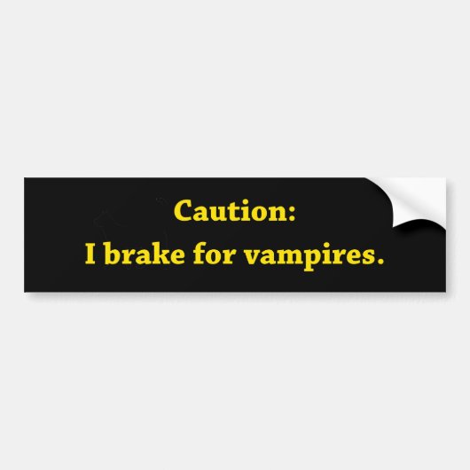 Autocollant De Voiture Attention Je Freins Pour Les Vampires (Devant)