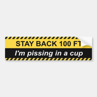 Autocollant De Voiture Attention: Je pisse dans une tasse