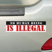 Autocollant De Voiture AUCUN être humain n'est illégal (En voiture)