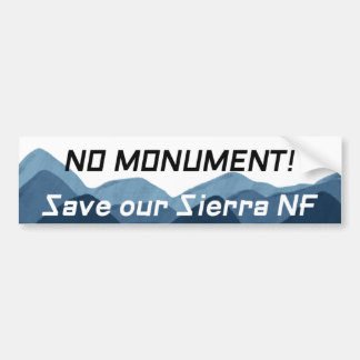Autocollant De Voiture Aucun monument Sauvez la Sierra NF en bleu