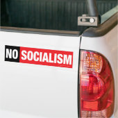 AUTOCOLLANT DE VOITURE AUCUN SOCIALISME ! (BLACK/RED) (Sur camion)