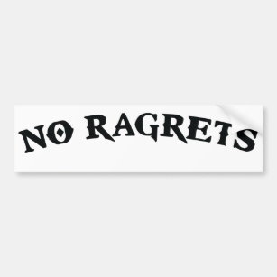 Autocollant De Voiture Aucun tatouage de regrets de Ragrets Mispelled