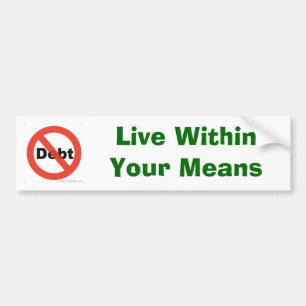 Autocollant De Voiture aucune dette, WithinYour vivant ne signifie